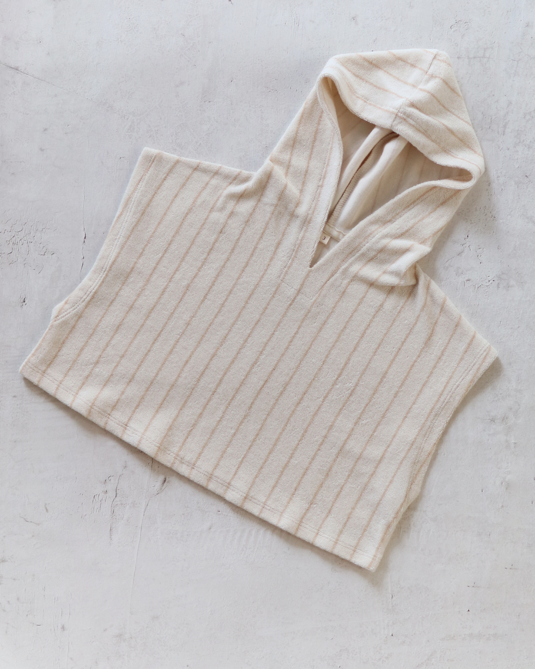 Hoodie cape - Beige Stripe [EARTH THE ARCHIVE] (26AW)