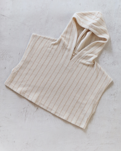 Hoodie cape - Beige Stripe [EARTH THE ARCHIVE] (26AW)