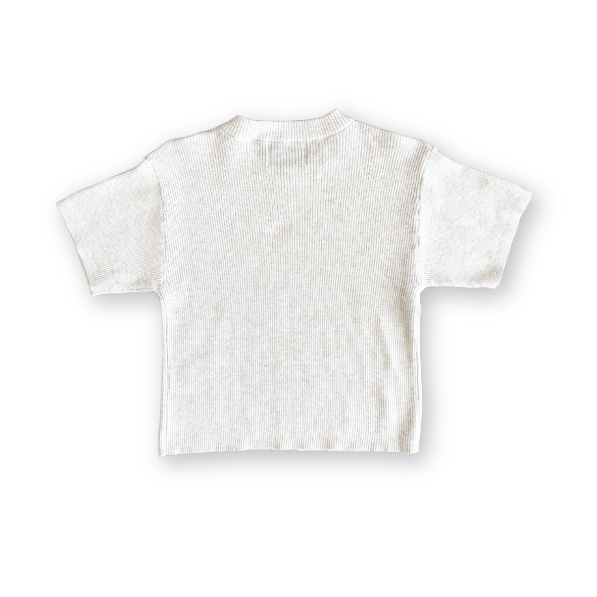 Ribbed Knitted Logo Tee - Coconut [GROWN] (25SS)