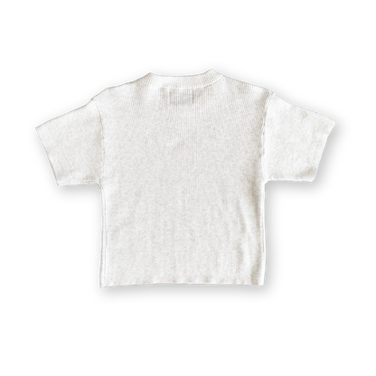 Ribbed Knitted Logo Tee - Coconut [GROWN] (25SS)