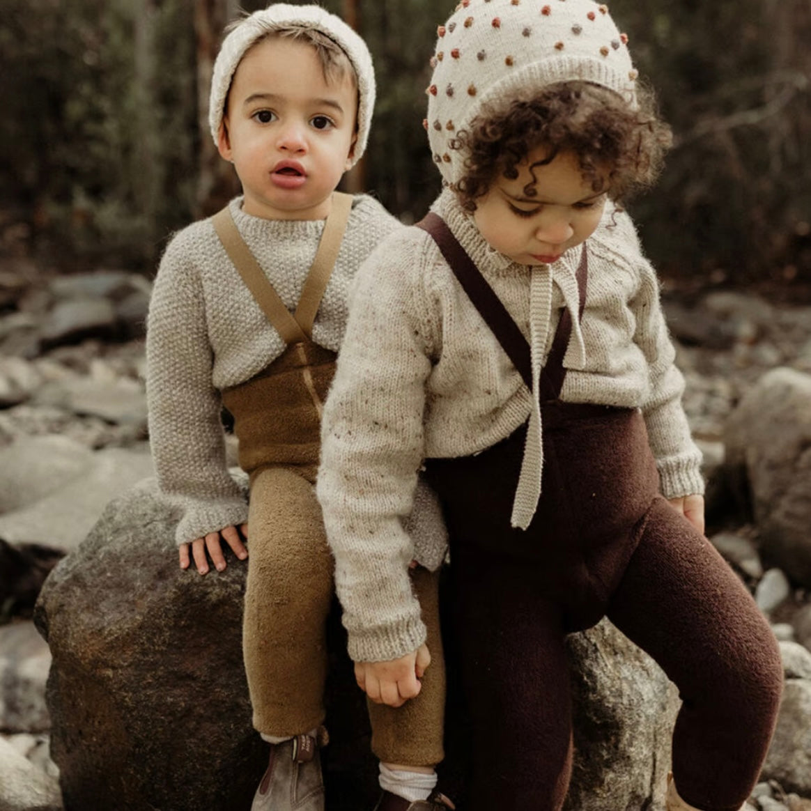 Retro Teddy Footless Tights With Braces - Acorn Brown [SILLY Silas]