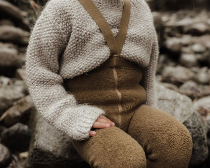 Retro Teddy Footless Tights With Braces - Acorn Brown [SILLY Silas]