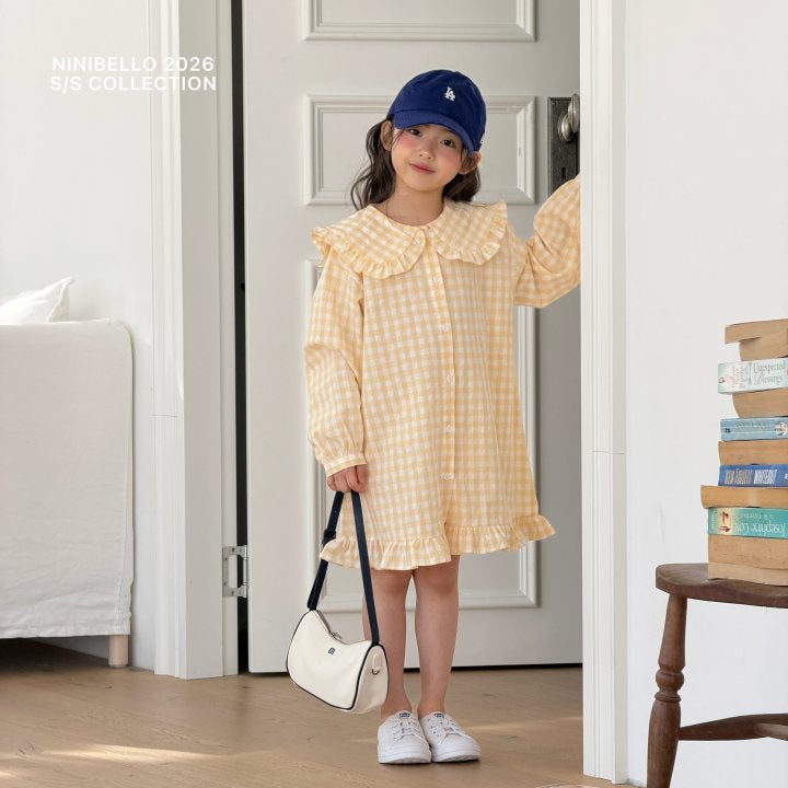 【予約販売】Shushu check one-piece [NINIBELLO] (26SS)【2026年2月下旬以降順次発送】