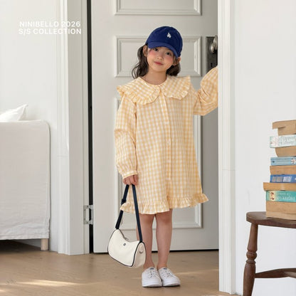 【予約販売】Shushu check one-piece [NINIBELLO] (26SS)【2026年2月下旬以降順次発送】