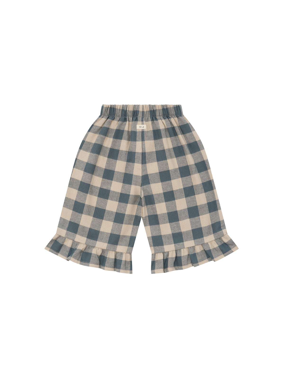 Fog Blue Gingham Frill Culottes [Organic Zoo](26AW)drop1