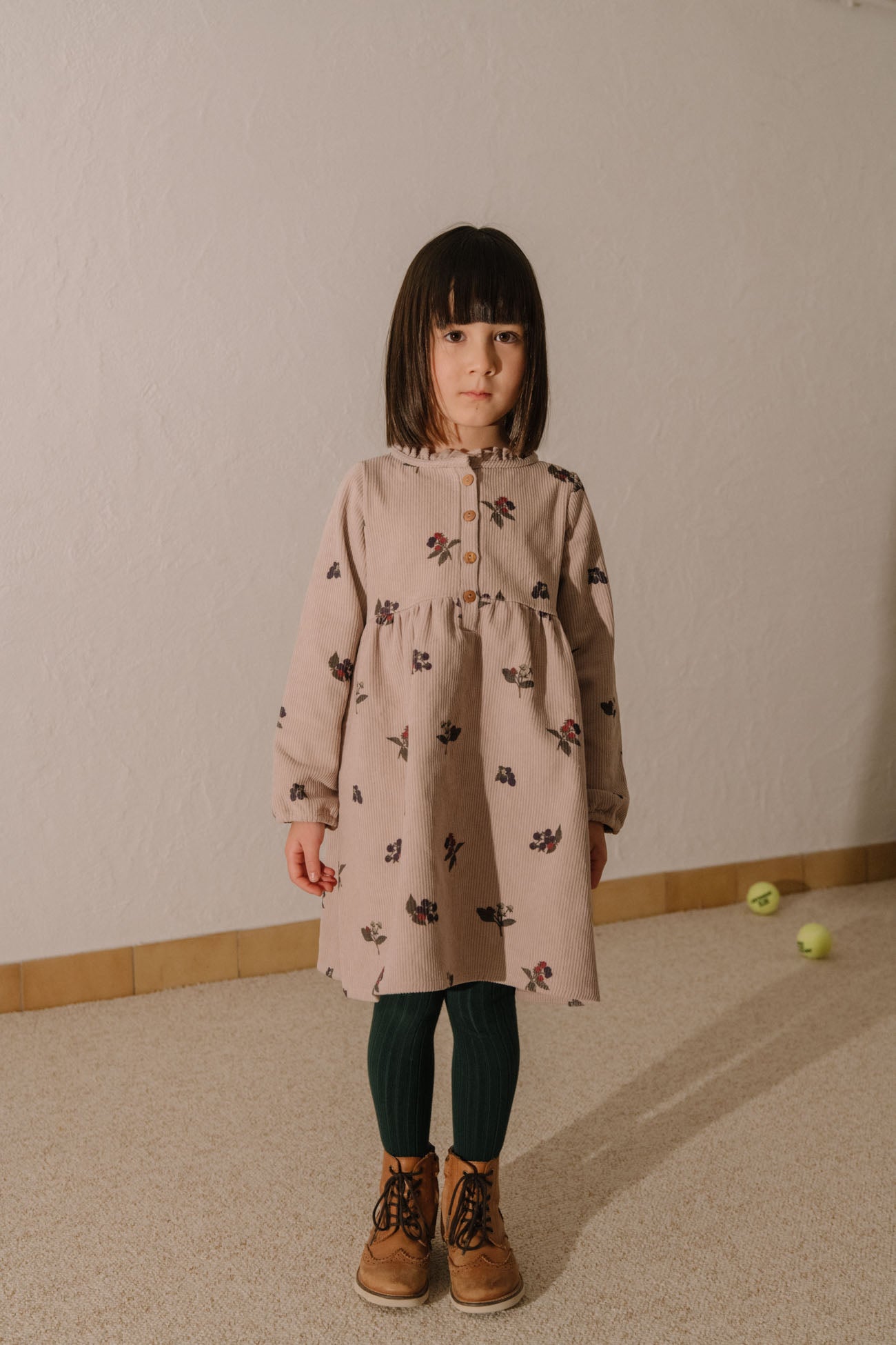 VERMONT DRESS - LIGHT MAUVE / BLACKBERRIES [STUDIO BOHEME] (25AW)
