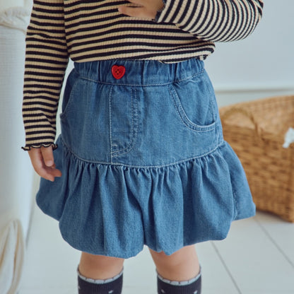 Balloon Denim Skort [1ST BLUE]（2026AW） 1