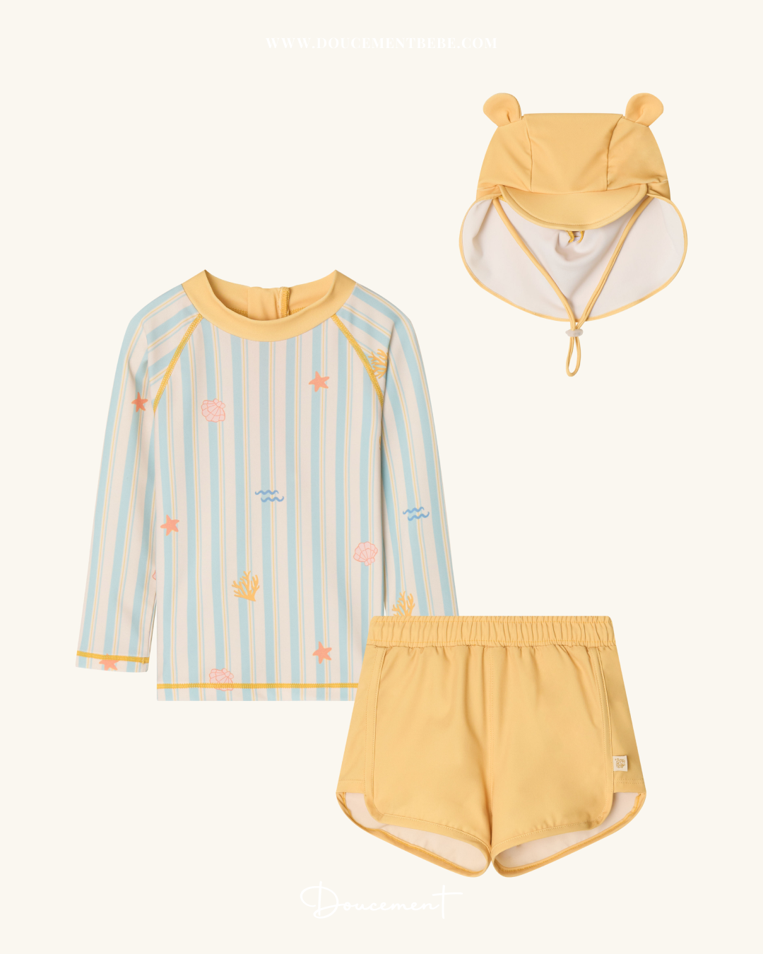 Ocean Play Rash Guard SET (3PCS)  [Doucement] (25SS)