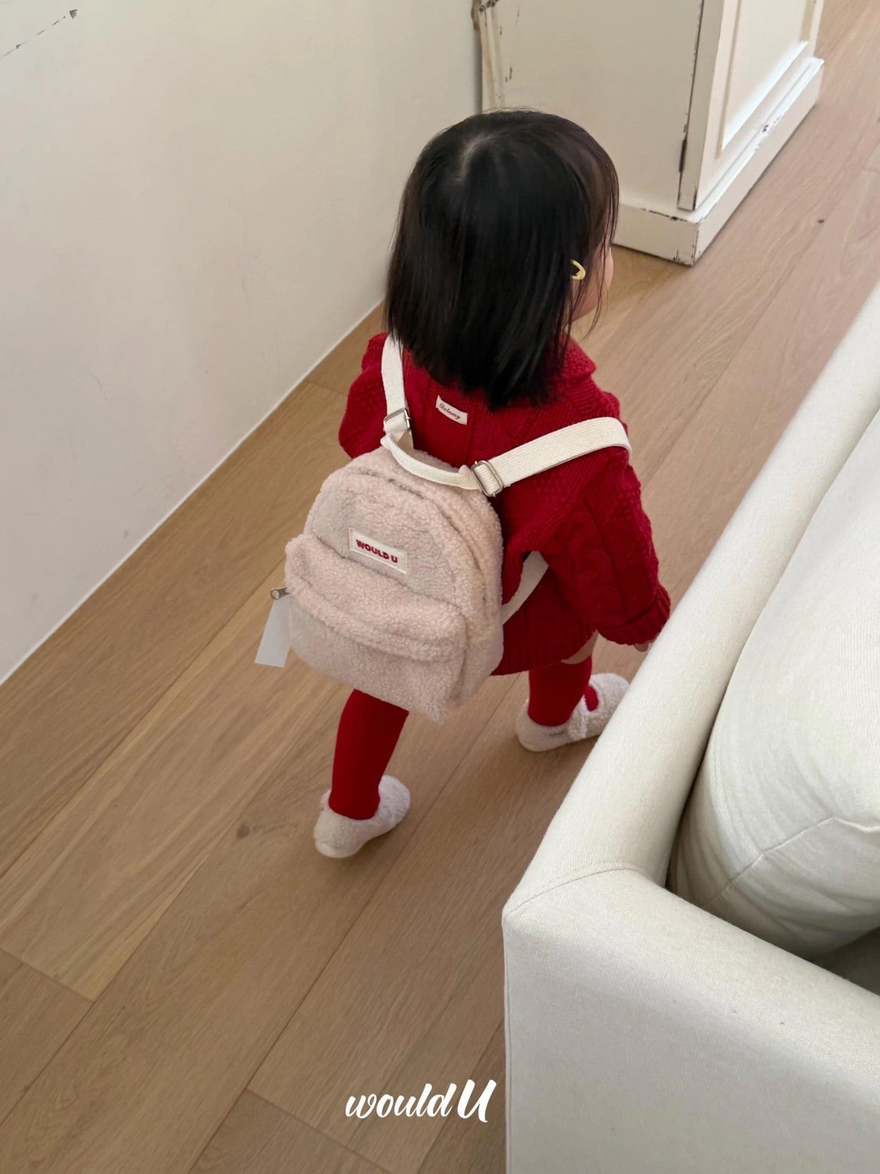 【オーダー会】Wouldu Teddy Back Pack - Cream Beige [wouldU]【2026年1月上旬以降順次お届け予定】