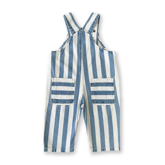 DENIM STRIPE OVERALLS