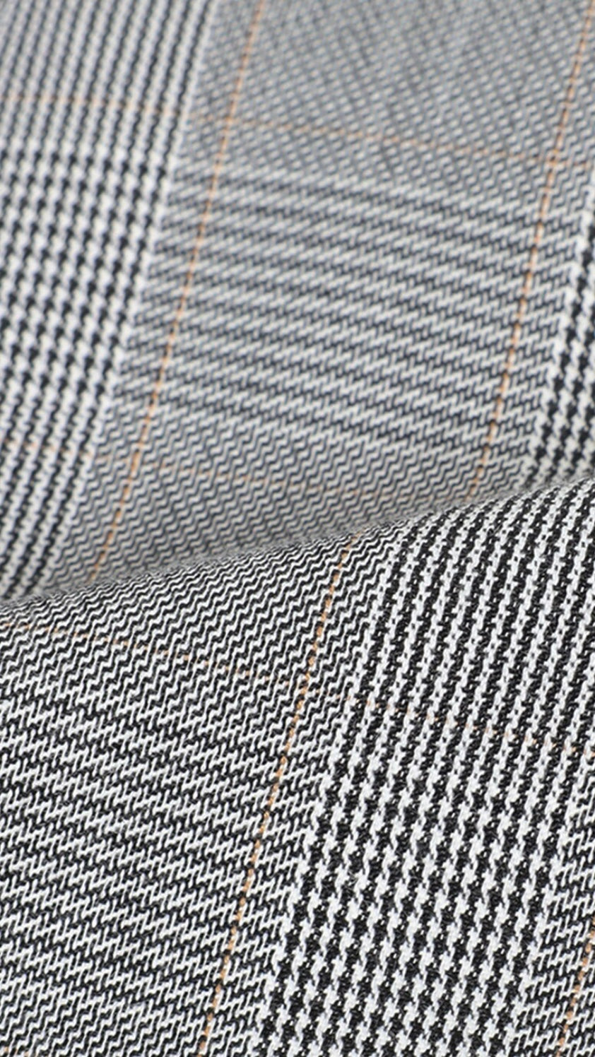 Check High-waist Salopette - Gray