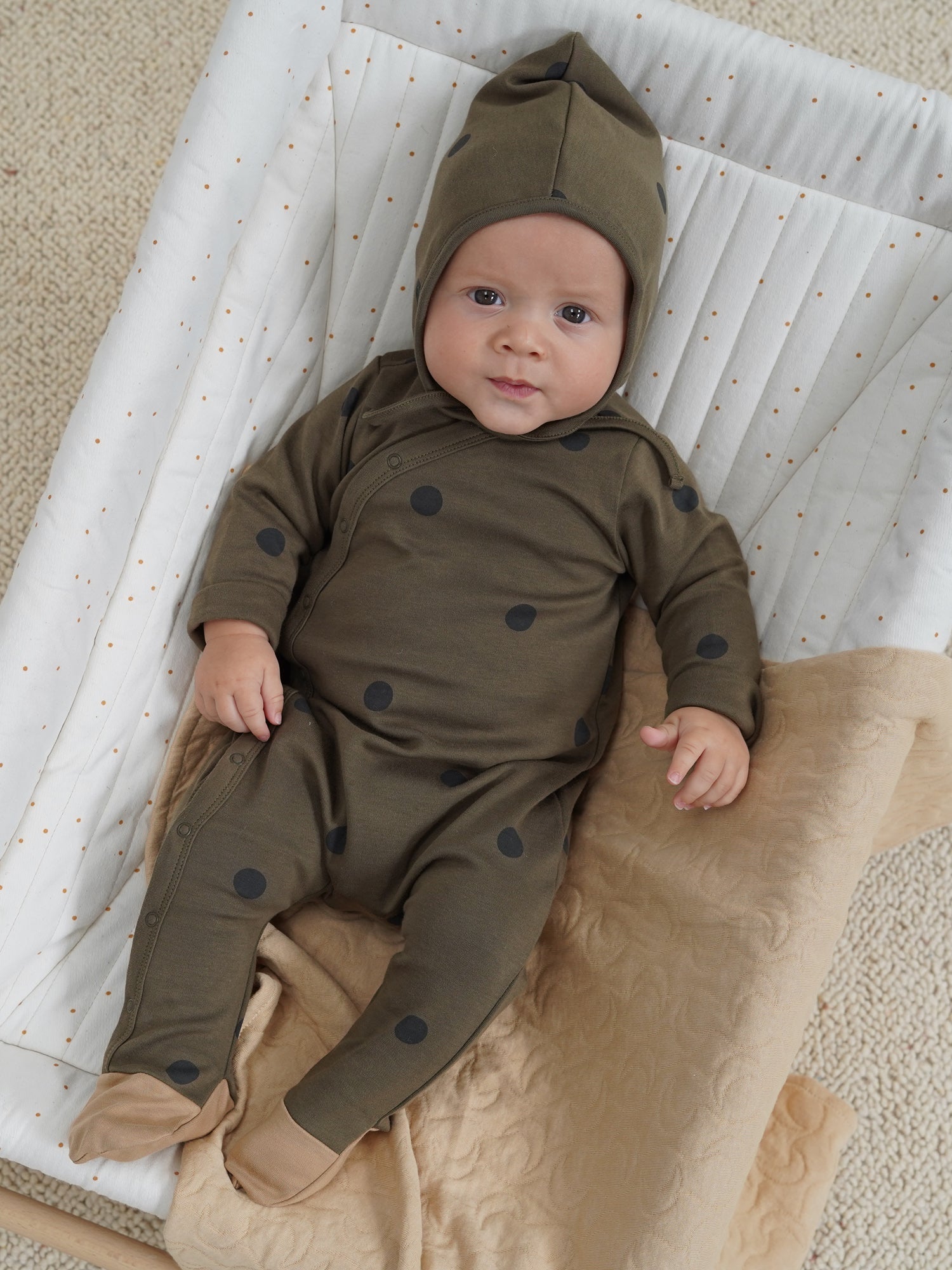 OLIVE DOTS BONNET [organic zoo] (23AW)