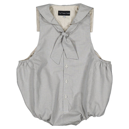Romper VIGNY - blue fine stripes [Maison Marelle](25SS DROP2)
