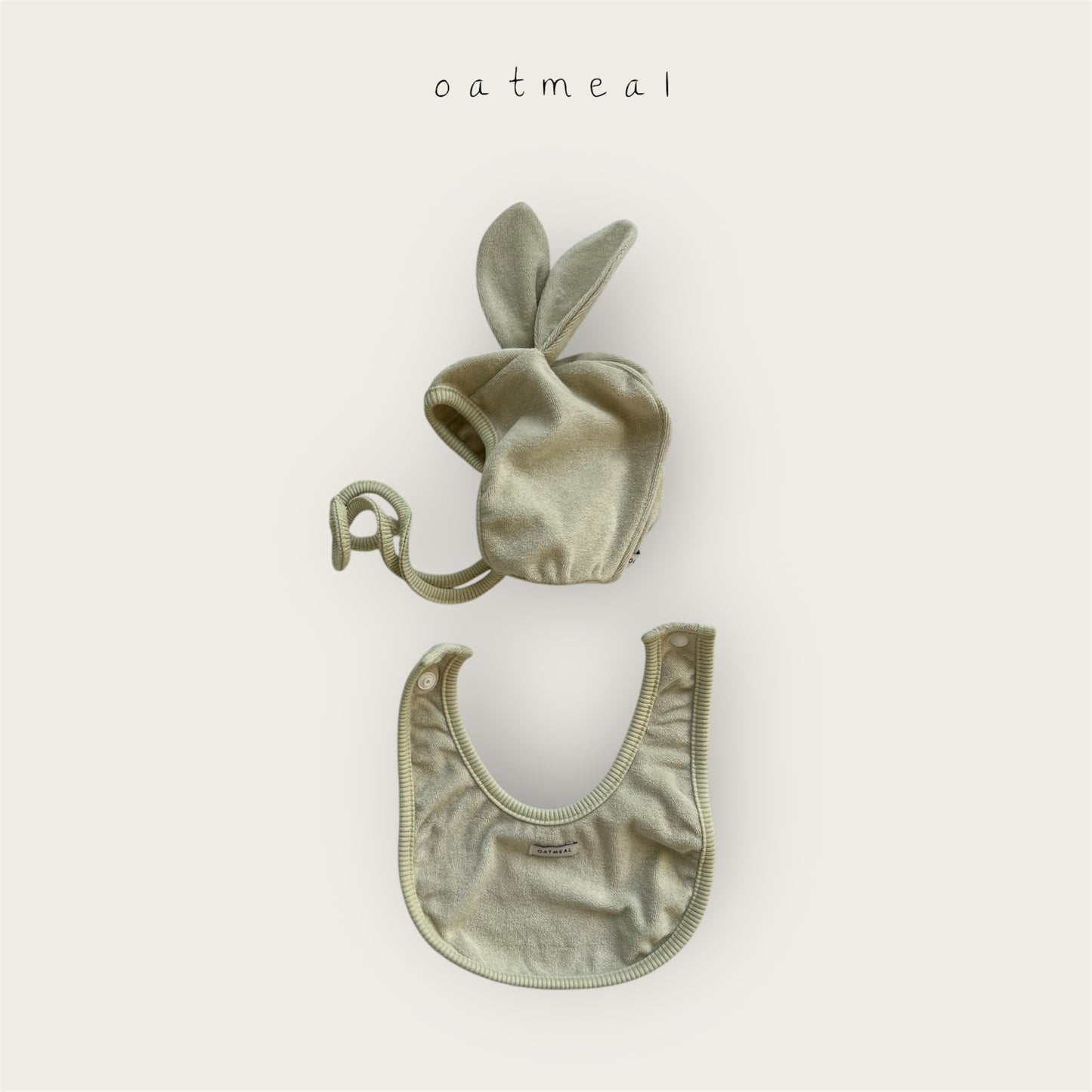 【予約商品】bebe-terry bib set [Oatmeal] (26SS)【2026年3月中旬以降順次発送】