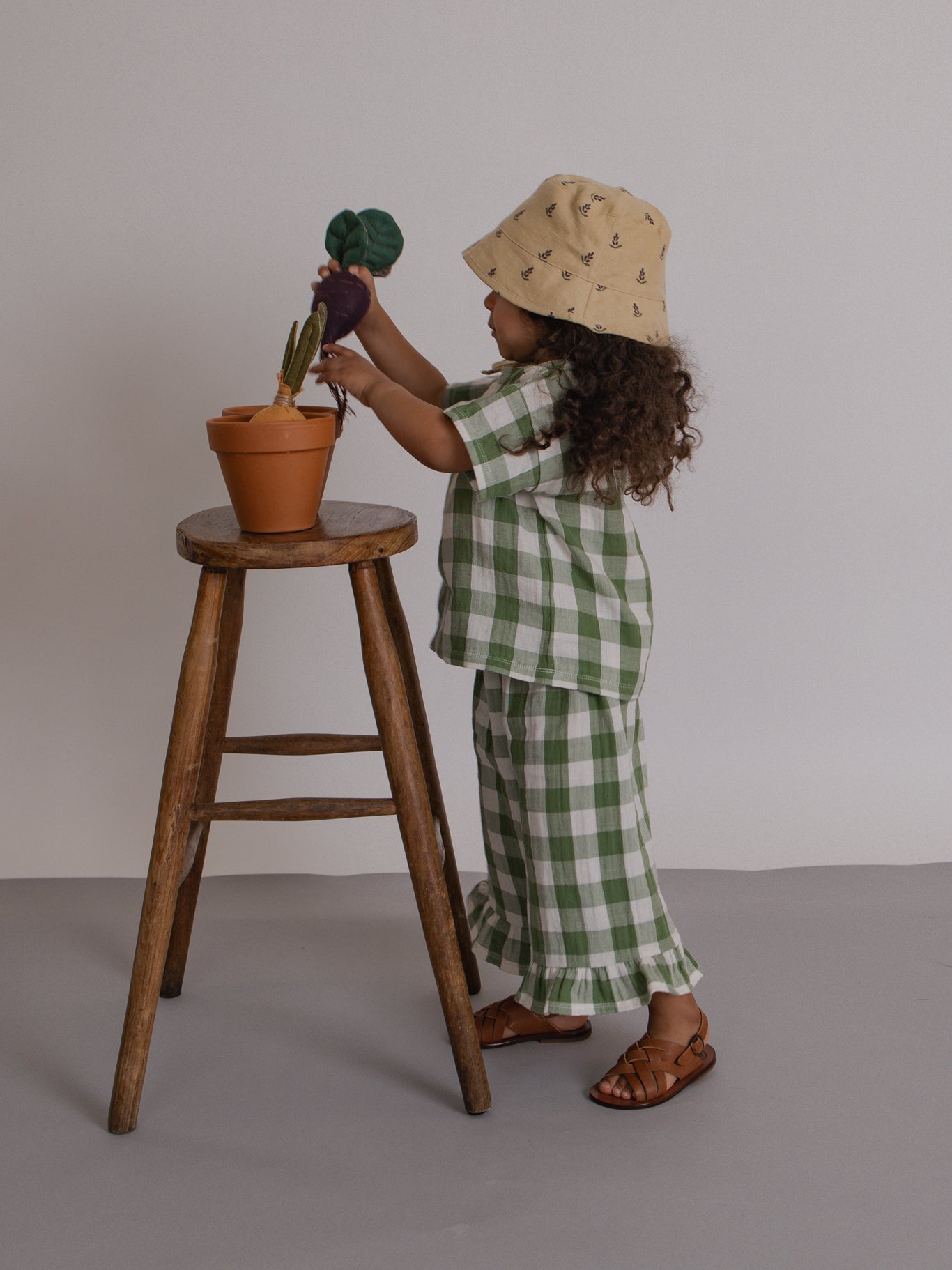 Dill Gingham Frill Culottes [organic zoo] (26SS) – anoko.