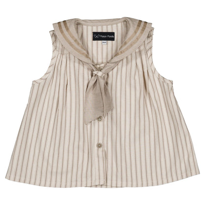 blouse MUETTE - beige large stripes [Maison Marelle](25SS DROP2)