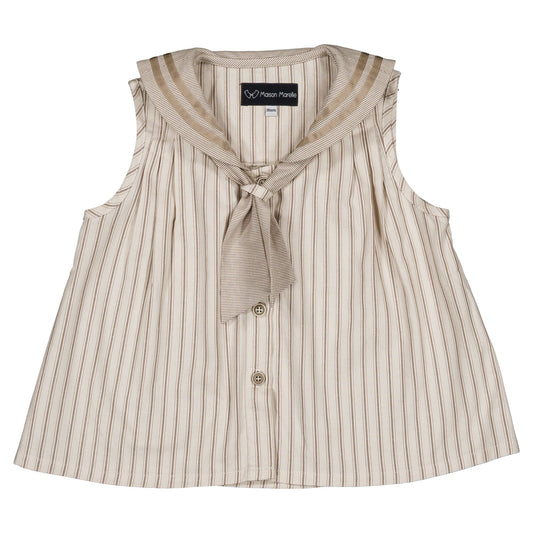 【オーダー会】 blouse MUETTE - beige large stripes [Maison Marelle](25SS DROP2)