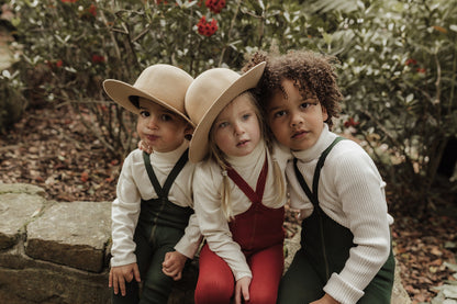 Retro Ribbed Footed Tights - Dark Forest Green [SILLY Silas]