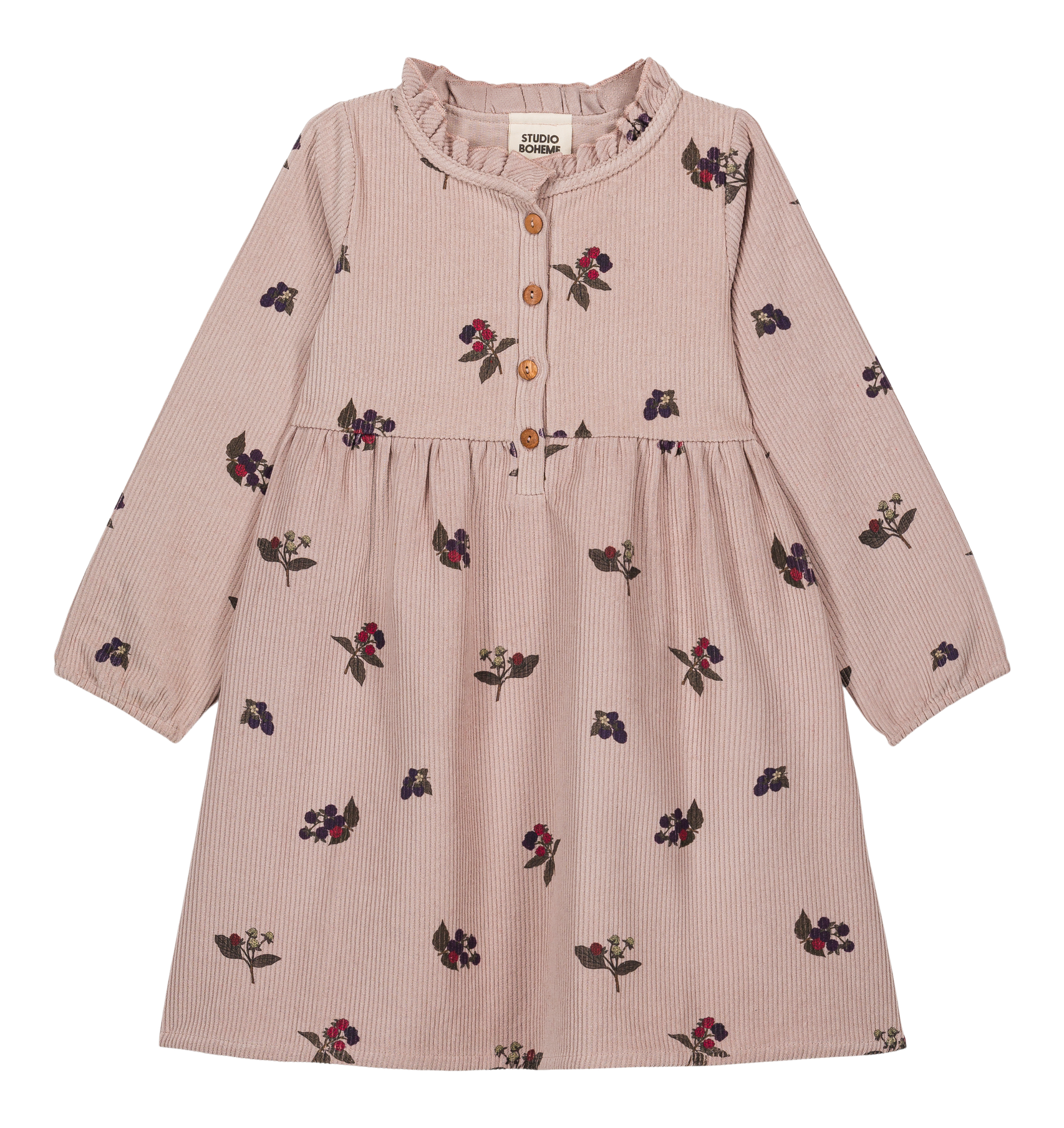 VERMONT DRESS - LIGHT MAUVE / BLACKBERRIES [STUDIO BOHEME] (25AW)