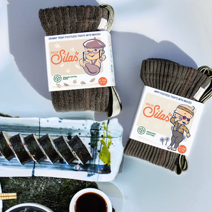 Hippy Footless Tights With Braces - Seaweed Brown [SILLY Silas]