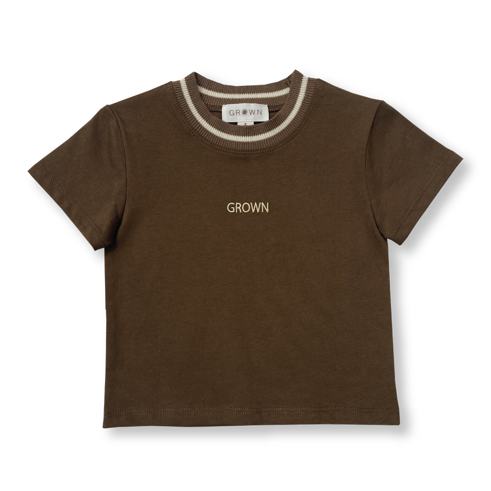 [GROWN] Rib Neck Tee (Clay) - AW24