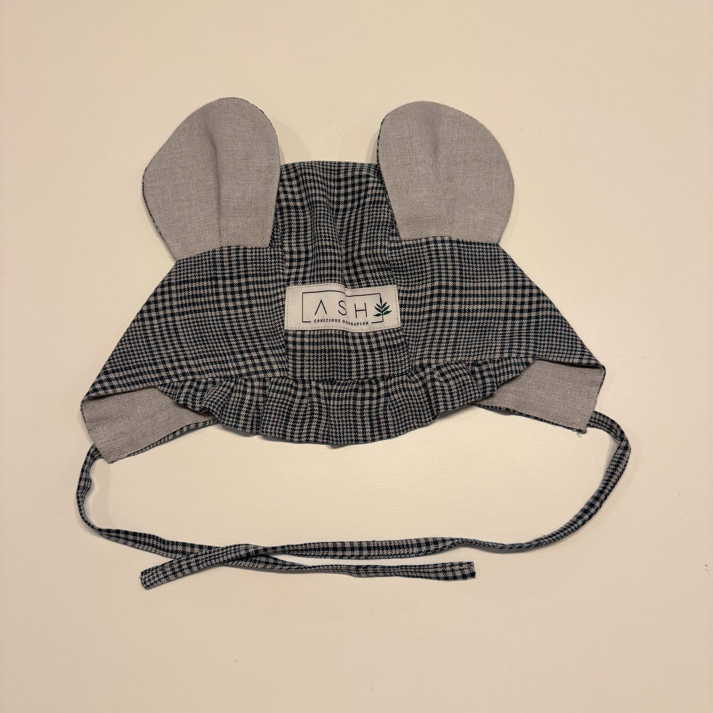[ASH generation] mouse bonnet (wavy) / grencheck