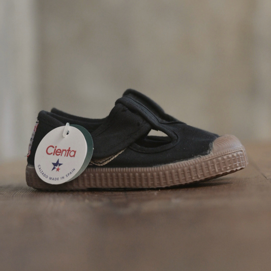 T-Strap Shoes - Negro (Dyed) Brown-sole [cienta]