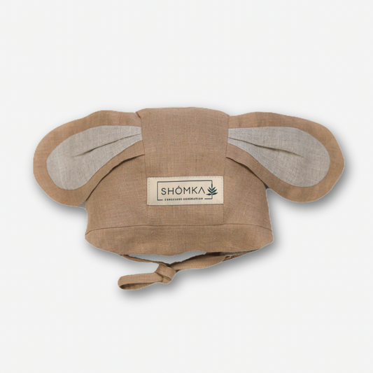 Puppy Linen Bonnet (Straight/Neutral) - Cappuccino [SHOMKA/ショムカ]