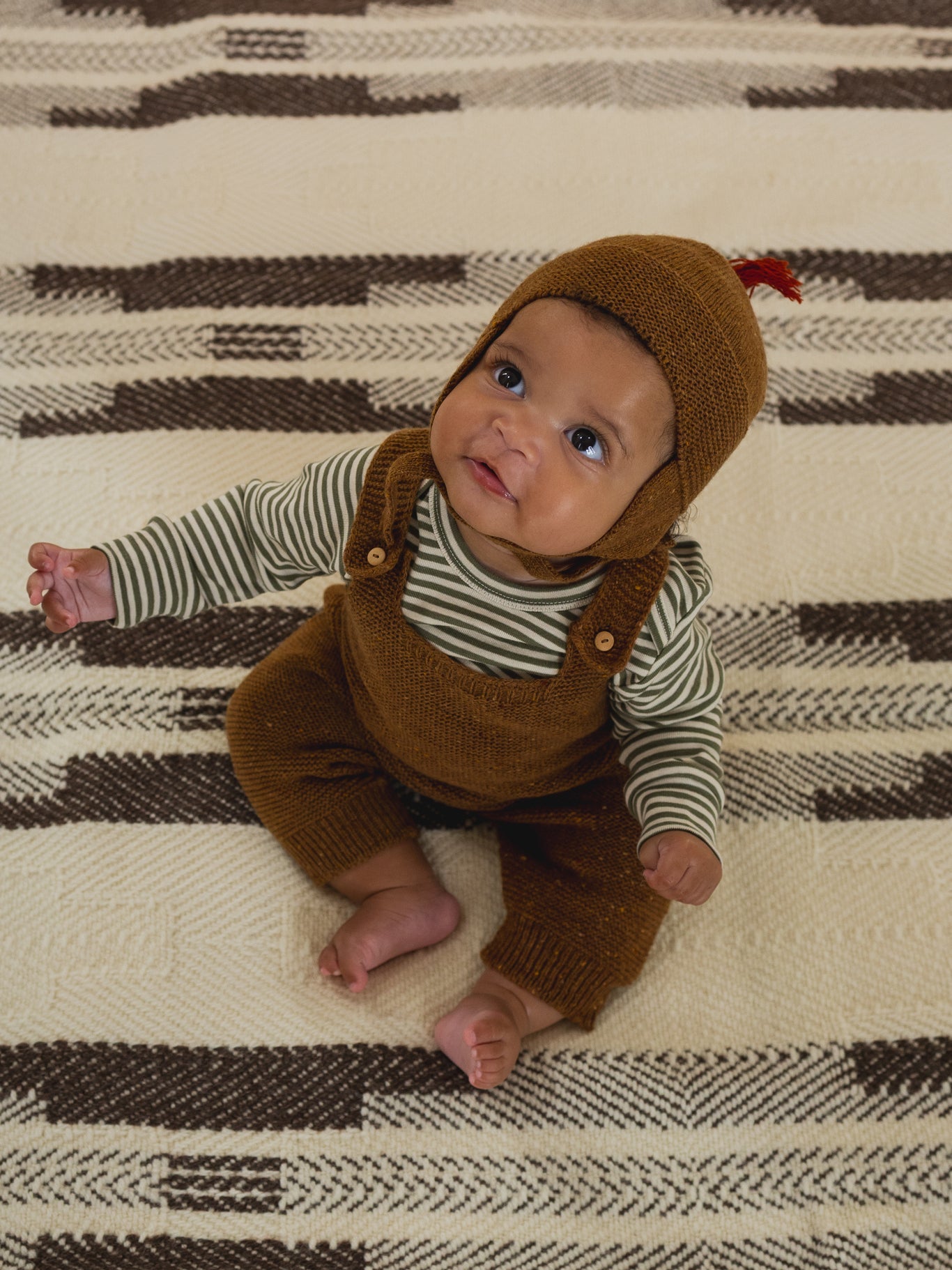CHESTNUT CONTRAST TASSEL HAT [organic zoo] (25AW)