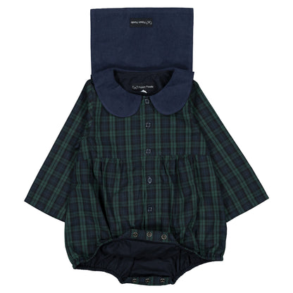 【オーダー会】 Romper BAC - tartan green& blue [Maison Marelle](25AW Drop1) 【2025年12月中旬以降発送予定】