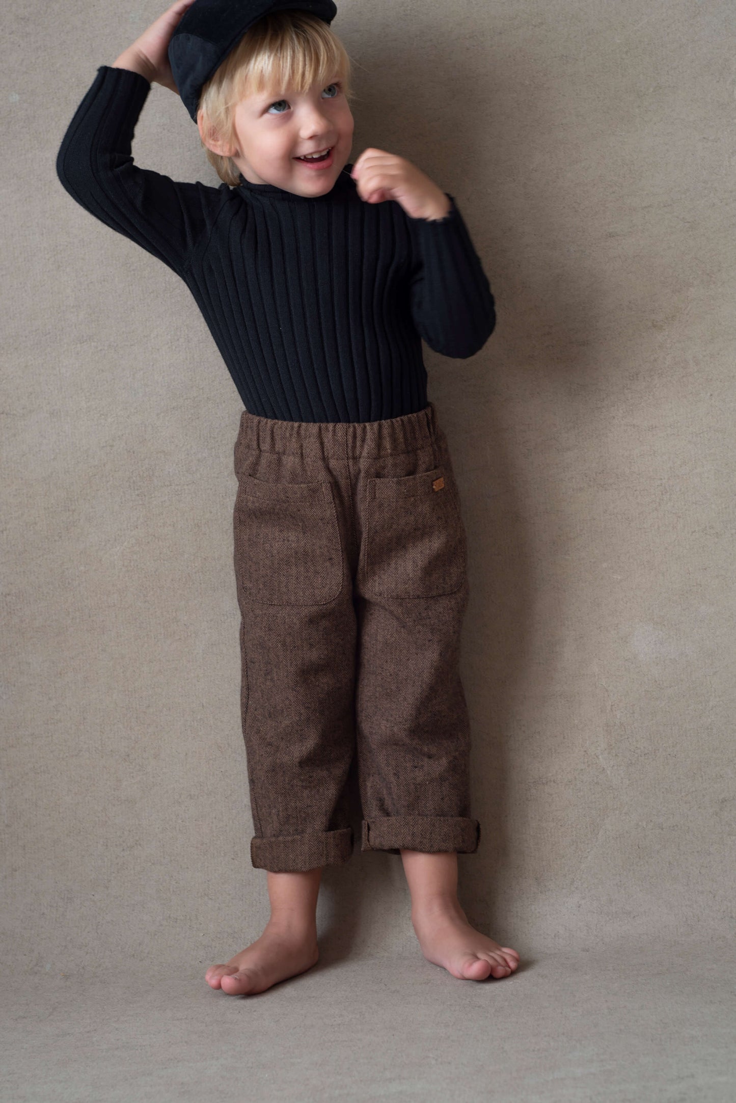 chino trousers (Mod.37.2) Brown micro-herringbone [Popelin](25AW)