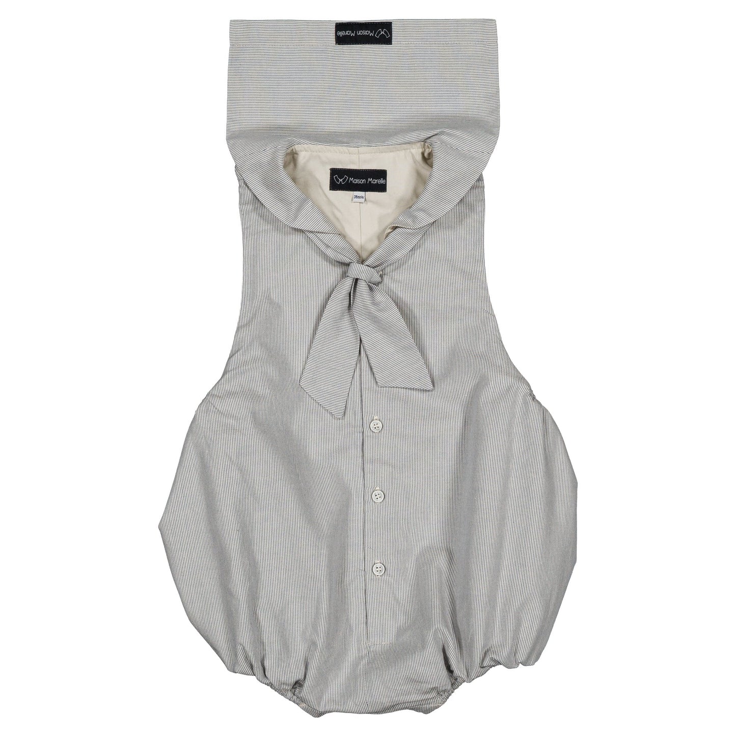 Romper VIGNY - blue fine stripes [Maison Marelle](25SS DROP2)