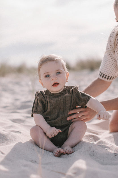 [GROWN] Wide Rib Tee Bodysuit / Mud