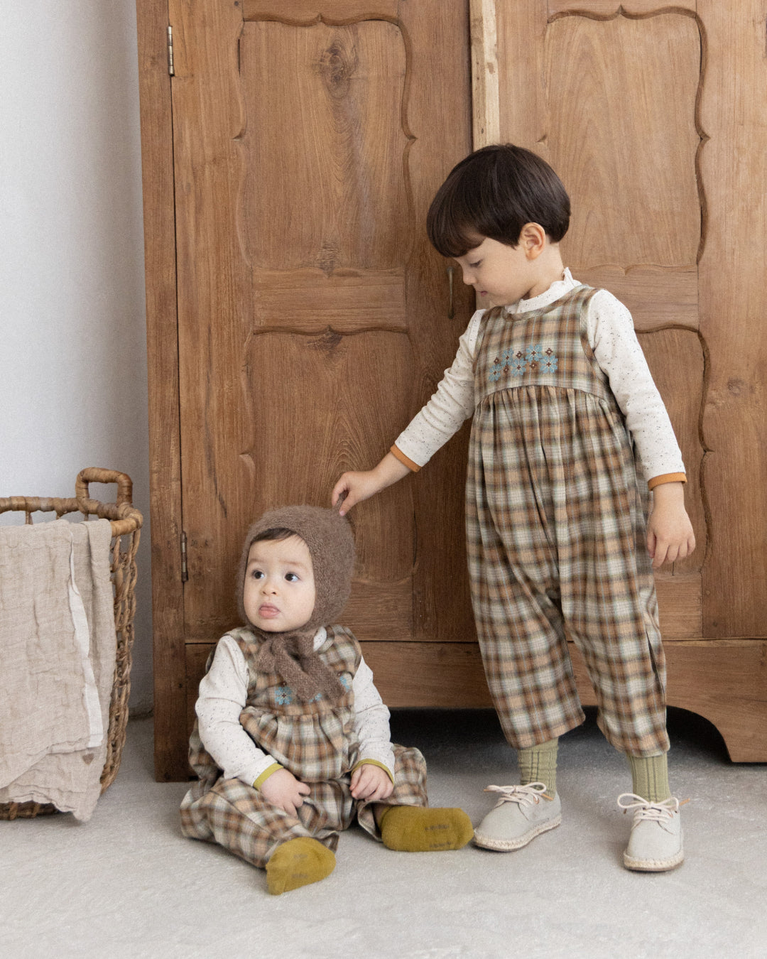 Forest Check Jumpsuit  [Doucement] (25AW)【2025年10月下旬以降お届け予定】