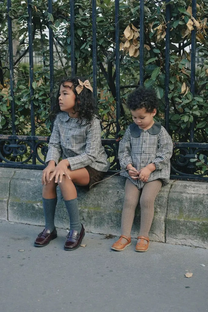 【オーダー会】 Romper BAC - gingham beige&gray [Maison Marelle](25AW Drop1) 【2025年12月中旬以降発送予定】