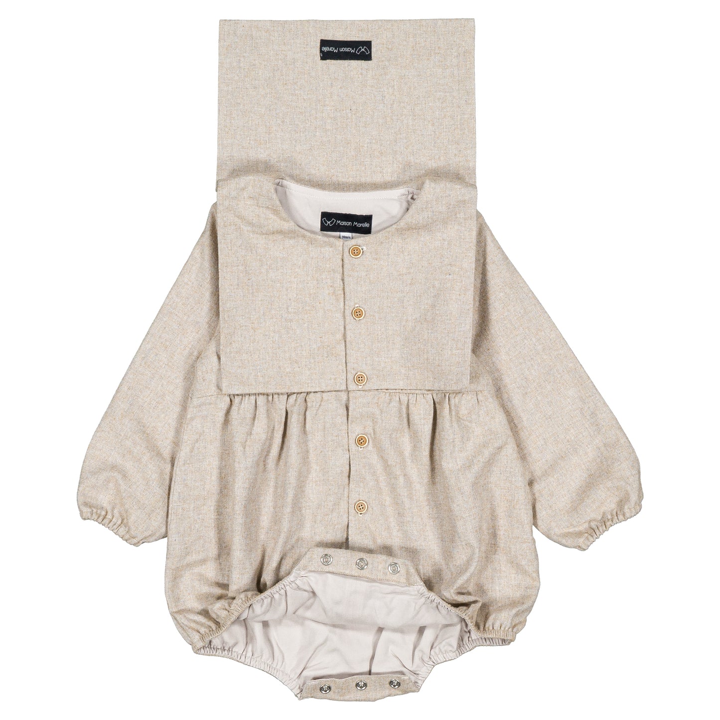 【オーダー会】 Romper ALMA - flannel beige [Maison Marelle](25AW Drop1) 【2025年12月中旬以降発送予定】