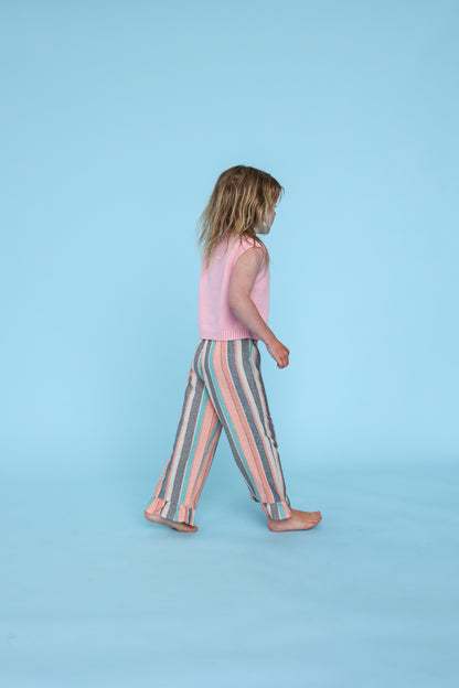 Summer Stripe Cotton Frill Pant - Summer Stripe