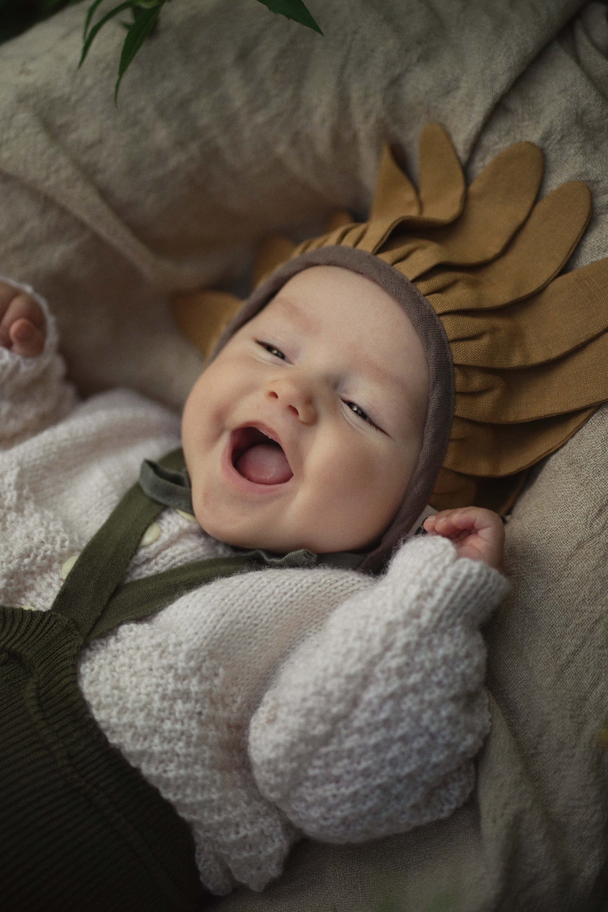 【オーダー会】'SUNFLOWER' LINEN FLOWER BONNET [SHOMKA] 【2026年5月下旬以降順次発送】