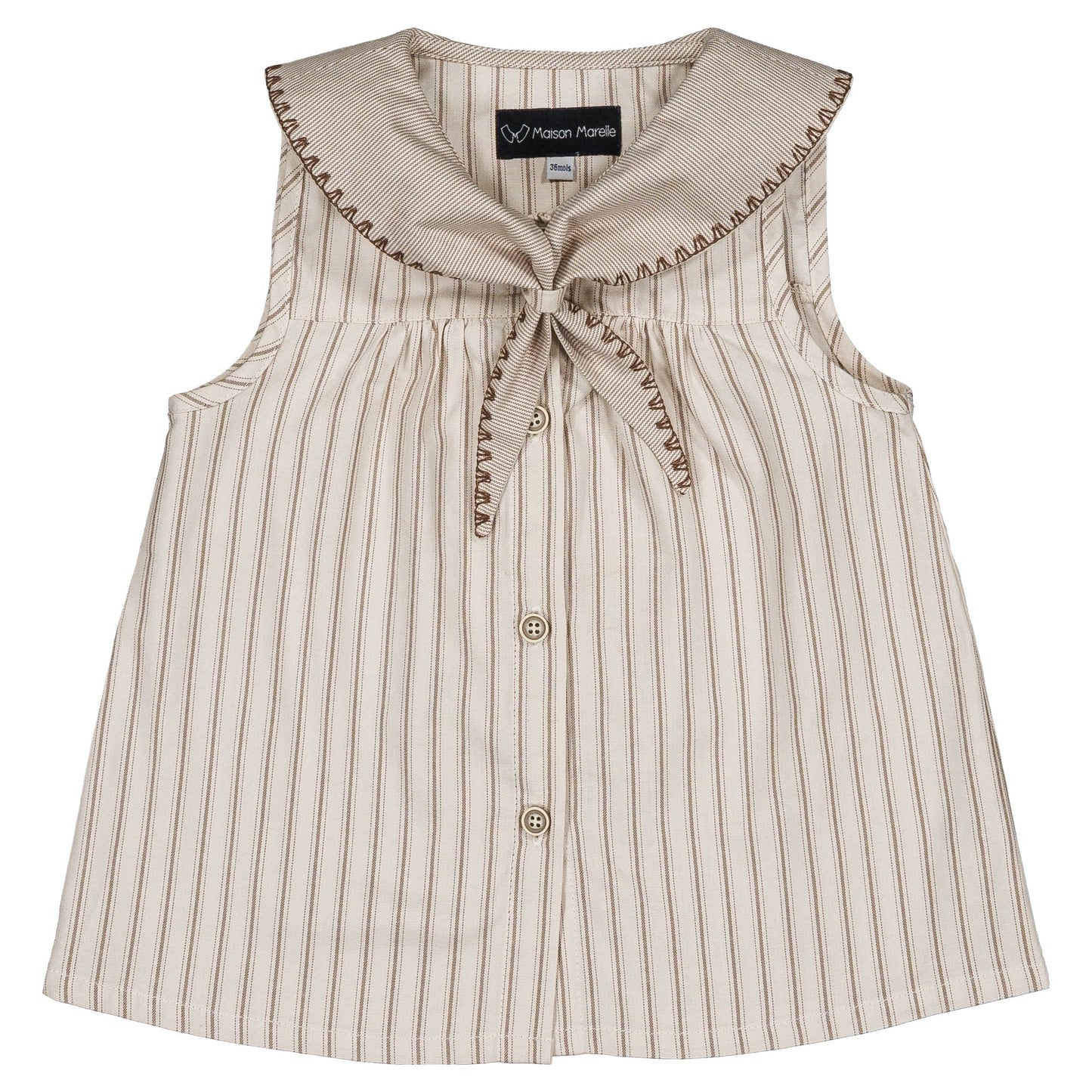 Blouse TRUDAINE - Beige large stripes [Maison Marelle](25SS DROP2)