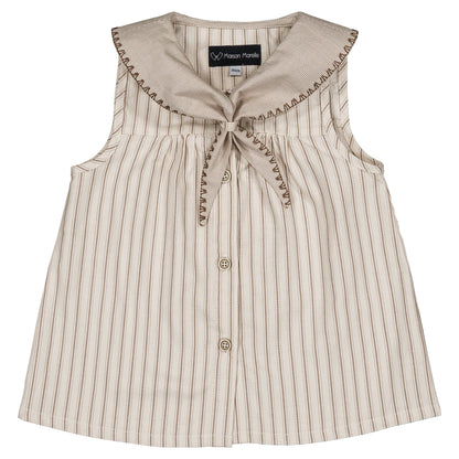 Blouse TRUDAINE - Beige large stripes [Maison Marelle](25SS DROP2)