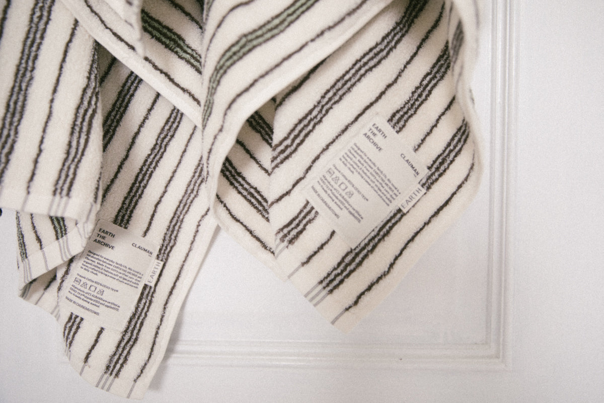 Organic bath towel - Green/Brown [EARTH THE ARCHIVE] (26AW)