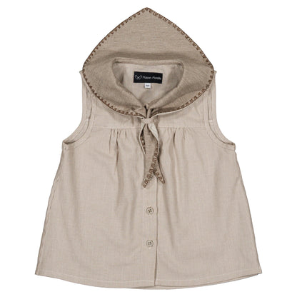 Blouse TRUDAINE- beige fine stripes [Maison Marelle](25SS DROP2)