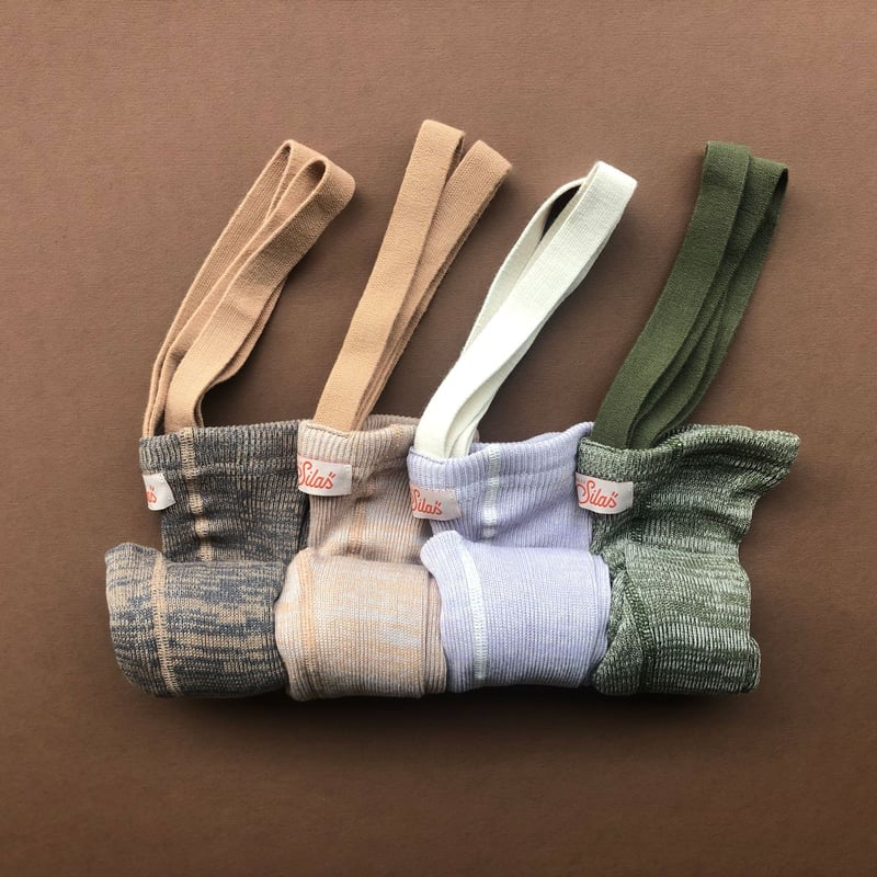 Retro Ribbed Footless Tights - Creamy Lavender [SILLY Silas]