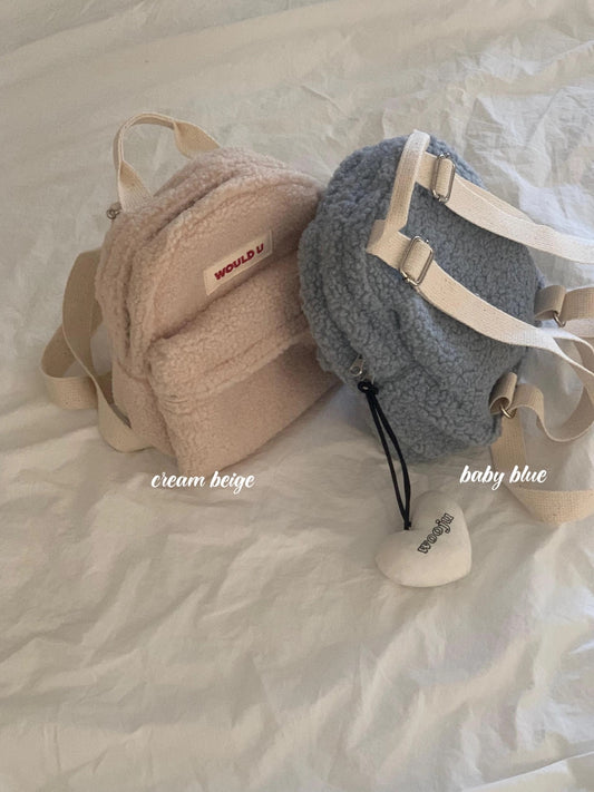 【オーダー会】Wouldu Teddy Back Pack - Cream Beige [wouldU]【2026年1月上旬以降順次お届け予定】
