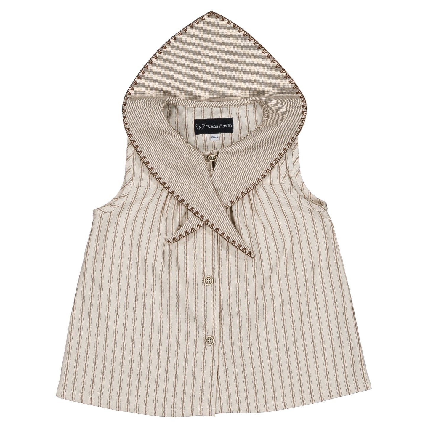 Blouse TRUDAINE - Beige large stripes [Maison Marelle](25SS DROP2)
