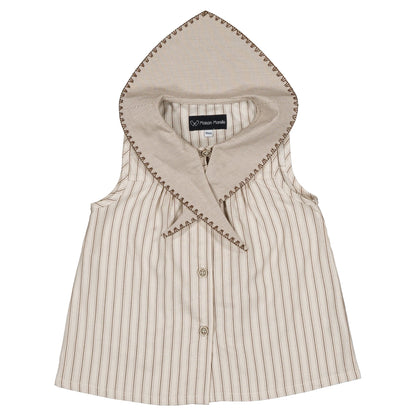 Blouse TRUDAINE - Beige large stripes [Maison Marelle](25SS DROP2)