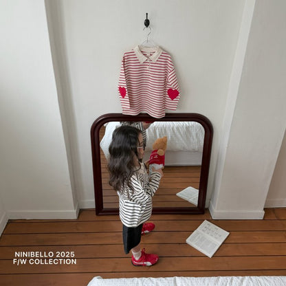 【予約販売】Heart patch color tee [NINIBELLO] (26SS)【2026年2月下旬以降順次発送】