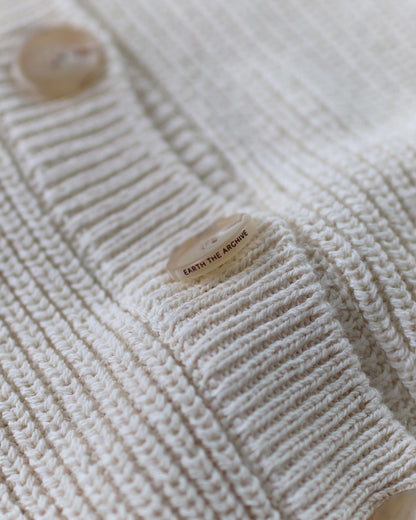 Button knit jumpsuit - Cream [EARTH THE ARCHIVE] (26AW)