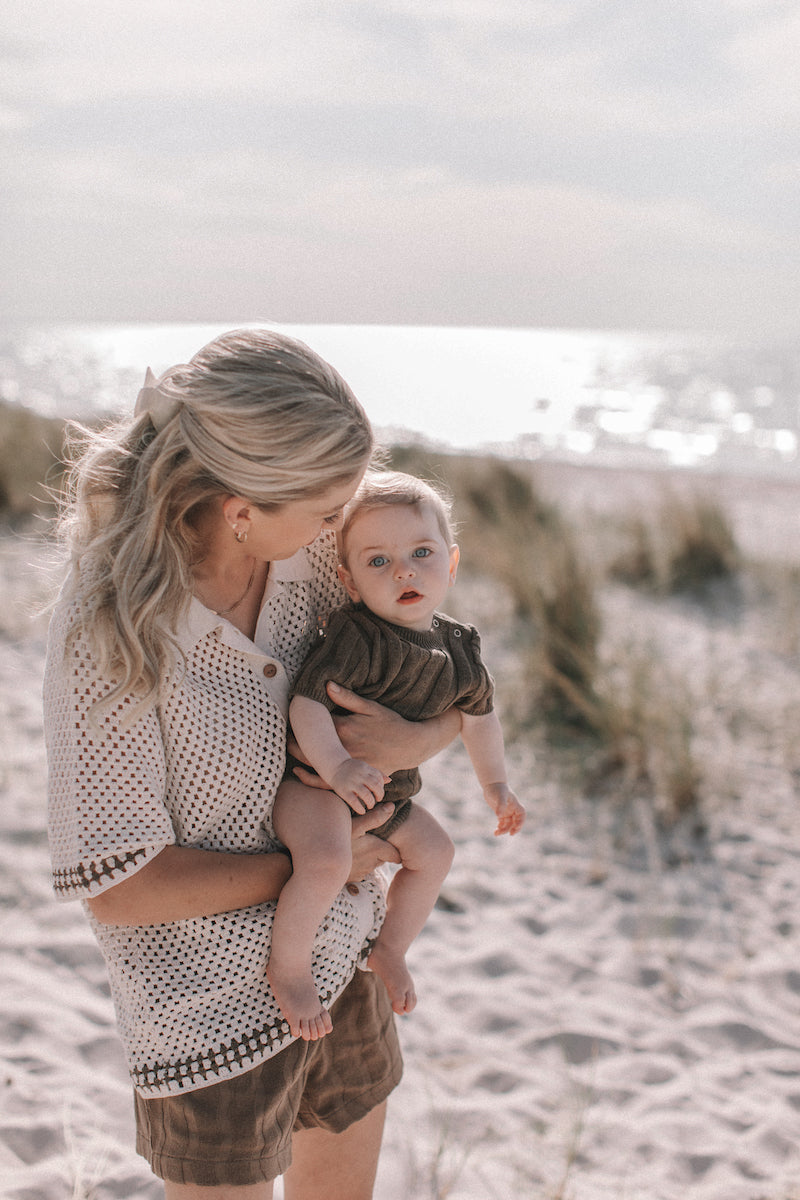 [GROWN] Wide Rib Tee Bodysuit / Mud