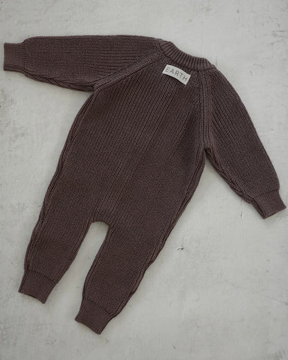 Button knit jumpsuit - Brown [EARTH THE ARCHIVE] (26AW)